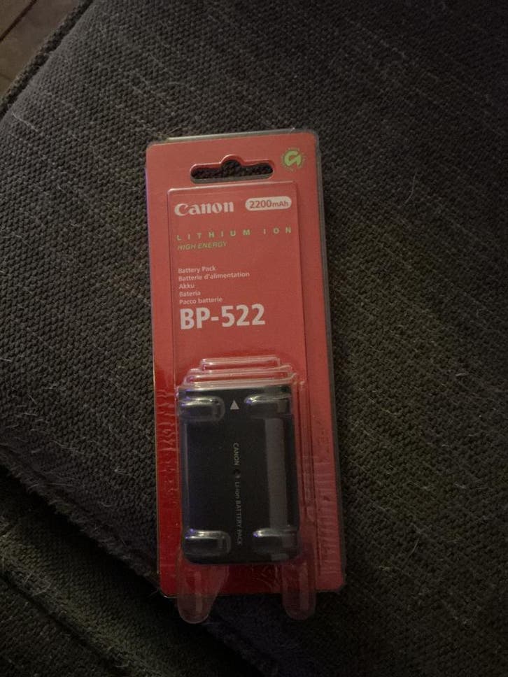 Canon BP-522 originele camera-accu – nieuw in verpakking, Audio, Tv en Foto, Accu's en Batterijen, Nieuw