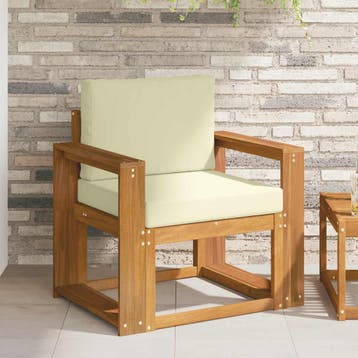 vidaXL Tuinbank Massief Acaciahout en Polyester Naturel, Verzenden, Nieuw