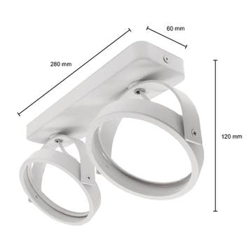 Plafondlamp Euke Wit voor 2x ES111 GU10 lamp (niet inbegr..., Ophalen of Verzenden, Nieuw