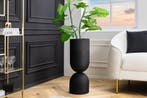 Moderne vaas SANDGLASS L 55cm zwart ijzer handgemaakt, Huis en Inrichting, Woonaccessoires | Vazen, Ophalen of Verzenden, Nieuw