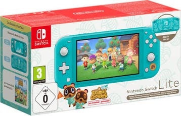 Nintendo Switch Lite Turquoise Animal Crossing Edition in..., Spelcomputers en Games, Ophalen of Verzenden, Zo goed als nieuw