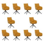 Set van 10 Leren draaibare eetkamerstoelen Fancy Duo -, Huis en Inrichting, Stoelen, Ophalen of Verzenden, Nieuw, Leer, Vijf, Zes of meer stoelen