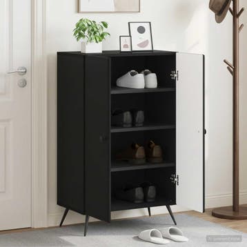 vidaXL Schoenenkast BREDA 59,5 x 39,5 x 90 cm Bewerkt hout, Verzenden, Nieuw