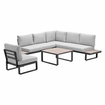 Garden Impressions Diego loungeset 5-delig - donker grijs -, Verzenden, Nieuw