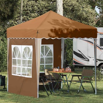 vidaXL Pop-up partytent 195 x 195 x 245 cm Beige Oxford Stof, Verzenden, Nieuw, Partytent