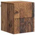 vidaXL Wandbeugel Bedkast Oud hout 34,5 x 33 x 40 cm Bewerkt, Huis en Inrichting, Slaapkamer | Nachtkastjes, Minder dan 45 cm