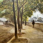Franse school (XX) - Aux abords du pont des Arts, Paris - NO