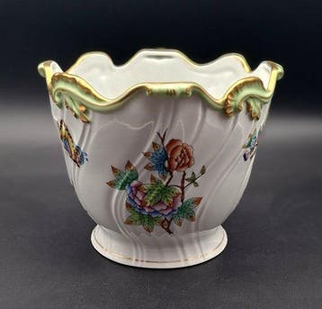 Herend - Tafelservies - 1e keus! Queen Victoria XL cachepot, Antiek en Kunst