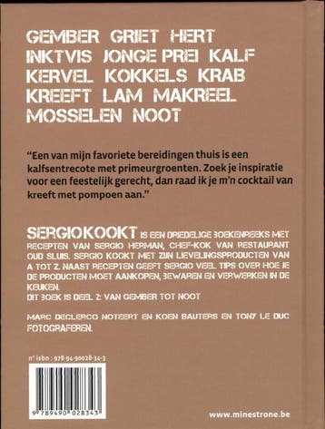 Van gember tot noot / Sergio kookt / 2 9789490028343, Verzenden, Zo goed als nieuw, Sergio Herman