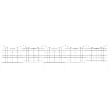 vidaXL Schuttingset hol gebogen 77,5x64 cm groen, Verzenden, Nieuw, IJzer