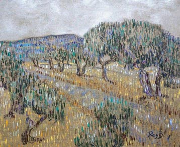 École pointilliste française (XX) - Paysage méditerranéen