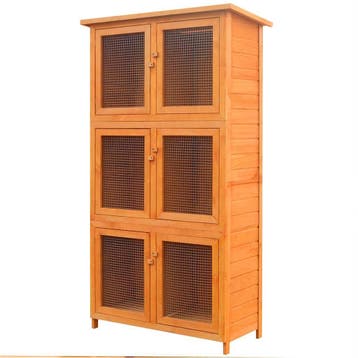 vidaXL Dierenhok 6 kamers hout, Verzenden, Nieuw