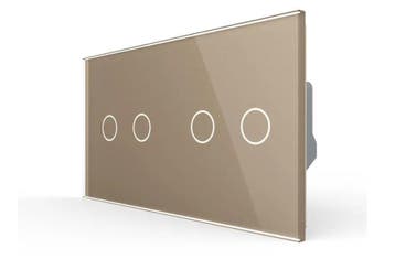 Livolo Touch Schakelaar 2+2 | Goud | Puls | Modern |, Ophalen of Verzenden, Nieuw, Schakelaar