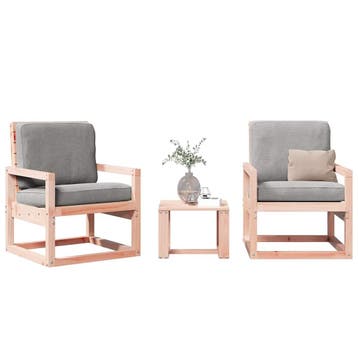 vidaXL 3-delige Loungeset massief douglashout, Tuin en Terras, Verzenden, Nieuw, Loungeset