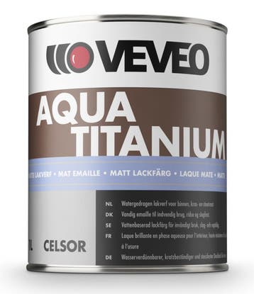 Veveo Celsor Aqua Titanium MAT - WIT - 1 liter (LAKVERF), Wit, Nieuw, Ophalen of Verzenden, Lak