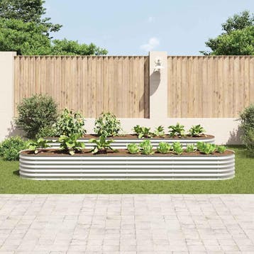 vidaXL Plantenbak verhoogd 400x80x44 cm gegalvaniseerd staal, Verzenden, Nieuw, Metaal, 60 tot 100 cm