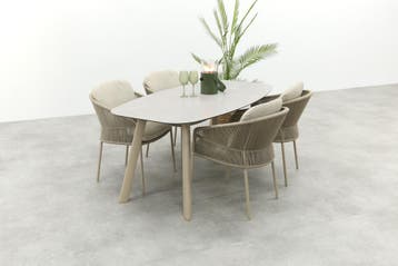 Taste Florence/Manolo 4-persoons Deens ovale tuinset 180x95, Tuin en Terras, Verzenden, Nieuw, Overige materialen, Tuinset