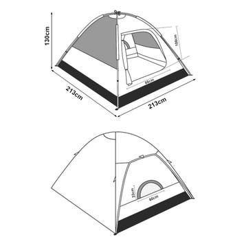 pro.tec Tent Bergeijk 213x213x130 cm grijs en beige, Caravans en Kamperen, Verzenden, Nieuw
