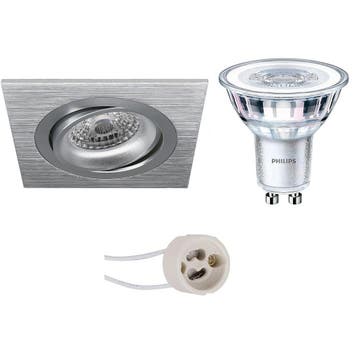 GU10 Inbouwspot Set - Mat Zilver - Inbouw Vierkant -, Ophalen of Verzenden, Nieuw, Overige fittingen, Plafondspot of Wandspot
