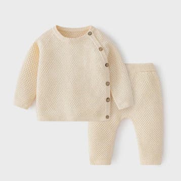 Zachte Katoenen Babykleding Set: Gebreide Trui & Broek voor, Verzenden, Nieuw