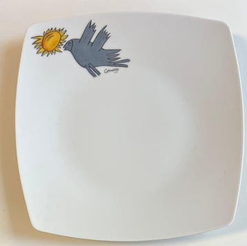 Corneille (1922-2010) - sculptuur, Grand plat Oiseau-Soleil