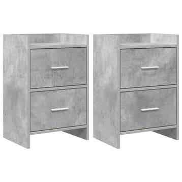 vidaXL Nachtkastjes 2 st Betongrijs 40 x 30 x 60 cm Bewerkt, Minder dan 45 cm, Verzenden, Nieuw, 55 tot 70 cm