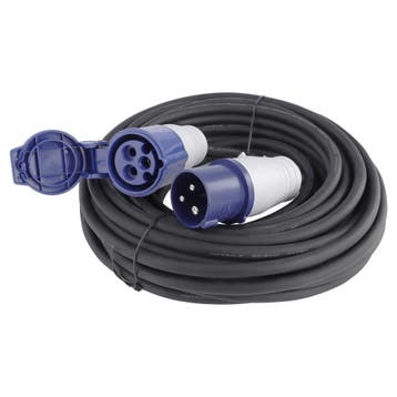 Q-Link verlengsnoer CEE - H07RNF - 16A zwart 3 x 1.5 mm², 15, Ophalen of Verzenden, Nieuw, Kabel of Snoer
