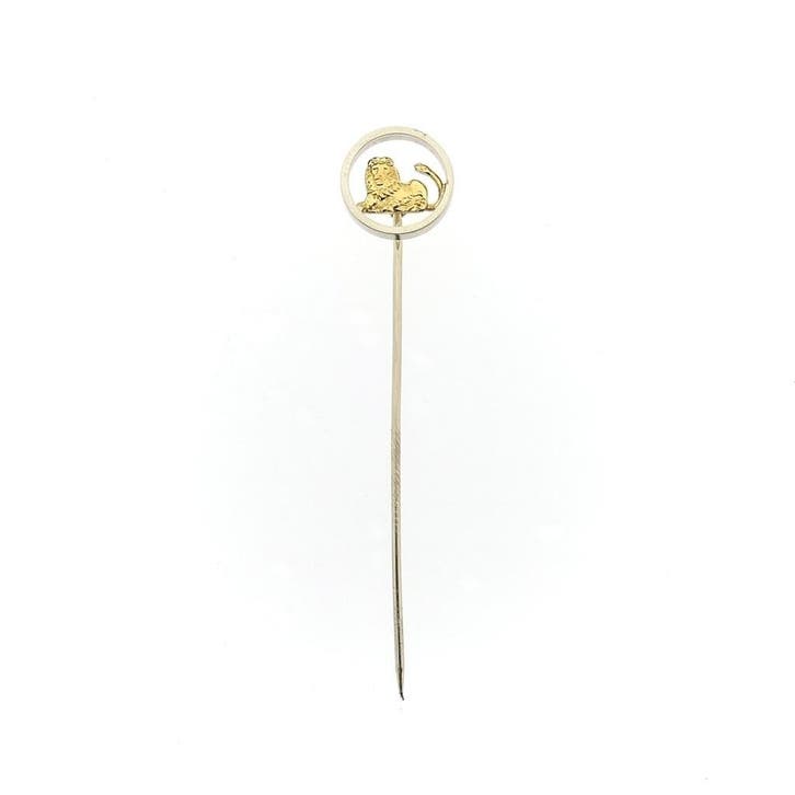 Bicolor gouden reversspeld met ING leeuw, Sieraden, Tassen en Uiterlijk, Broches, Goud, Gebruikt, Goud, Ophalen of Verzenden