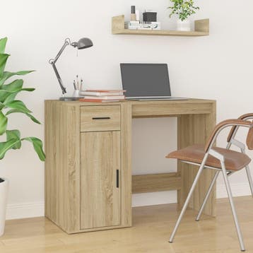 vidaXL Bureau 100x49x75 cm bewerkt hout sonoma eikenkleurig, Verzenden, Nieuw