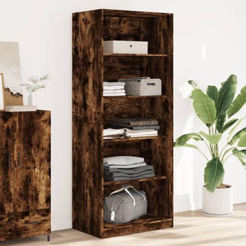 vidaXL Kledingkast 80x50x200 cm bewerkt hout gerookt, Verzenden, Nieuw