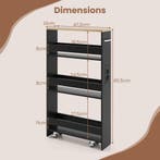 LIVSK opbergkar op wieltjes - 4-laags met oplaadstation - Pe, Verzenden, Nieuw