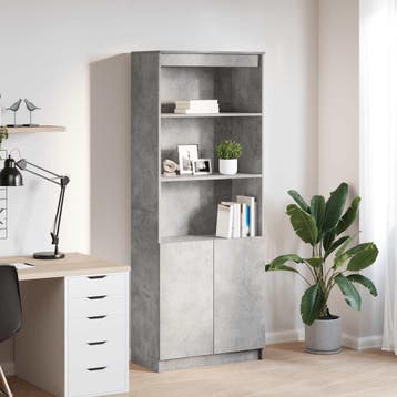 vidaXL buffetkast 70x35x180 cm bewerkt hout betongrijs, Minder dan 50 cm, Verzenden, Nieuw, Minder dan 100 cm