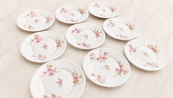 Limoges - 9 assiettes en porcelaine de Limoges, signé GDA