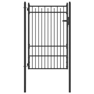 Tuinhek Poort Metaal Zwart | Tweedekansje | OP=OP, Tuin en Terras, Gebruikt, Staal, 100 tot 150 cm, Ophalen of Verzenden
