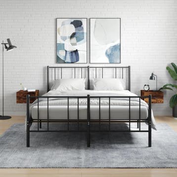 vidaXL Nachtkastjes 2 st wandgemonteerd 35x35x20 cm gerookt, Huis en Inrichting, Verzenden, Nieuw