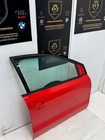Portier 4-deurs rechts voor VW Polo 6R bj.2010 rood LP3G, Gebruikt, Voor, Volkswagen, Deur