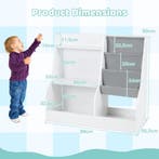 LIVSK Kinderboekenkast - 3 Niveaus - Stoffen Zakken - Houten, Boeken, Verzenden, Nieuw