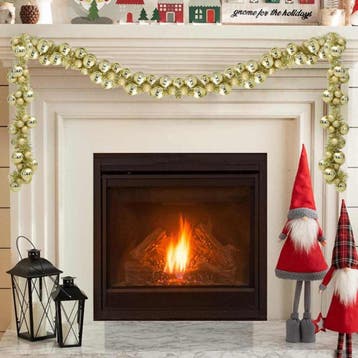 vidaXL Kerstbal Guirlande LEDs Goud 186 cm Polystyreen, Verzenden, Nieuw