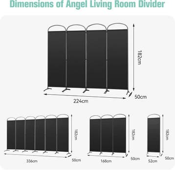 2dekans | Angel Living Kamerscherm - 4 Panelen - 224 x 182, Ophalen of Verzenden, Zo goed als nieuw