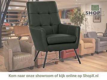 Leren fauteuil Proud - Toledo Verde (donkergroen), Nieuw, Ophalen of Verzenden, 75 tot 100 cm, Industrieel, Modern