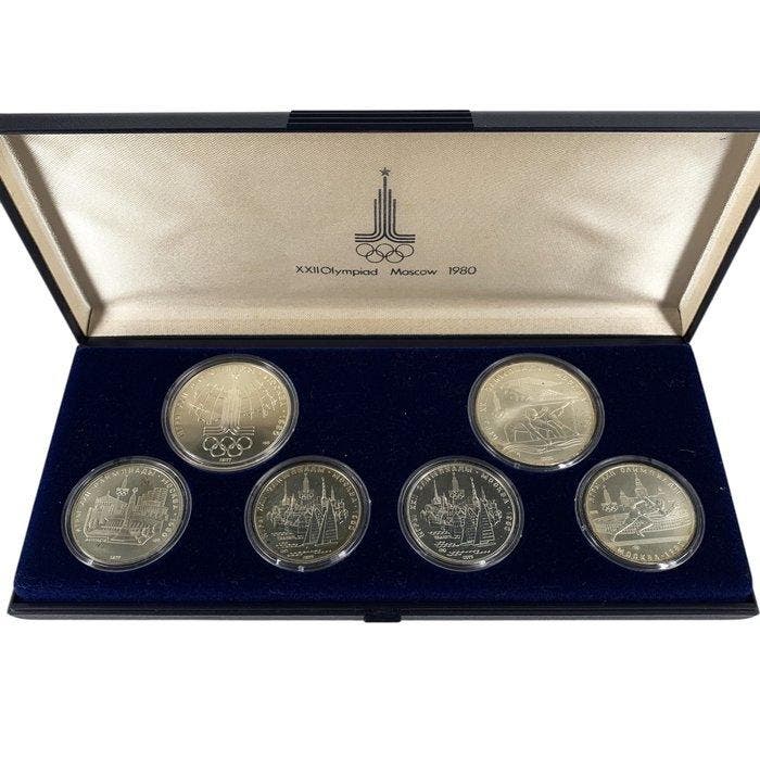 Rusland. Silver Commemorative Moscow Summer Olympics Set (4x, Postzegels en Munten, Munten | Europa | Niet-Euromunten