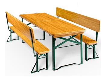 Bierbank Set 3-delig met Rugleuning (Biertafels), Verzenden, Nieuw