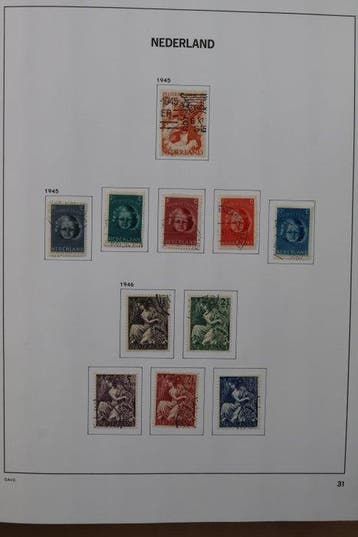 Nederland 1945/1994 - Lot in 2 voordrukalbums, Gestempeld