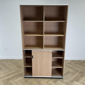 hoge schoolkast vv 8 legborden (hxbxd) 193x110x46 cm, beuken, Ophalen of Verzenden, Gebruikt