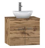 Wastafelkast Colorado 60 x 46 x 52 cm - Eiken - Badmeubel, Verzenden, Nieuw, Wastafelkast