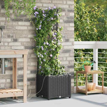 vidaXL Plantenbak Zwart 40 x 40 x 142 cm PP, Verzenden, Nieuw, Minder dan 60 cm, 60 cm of meer
