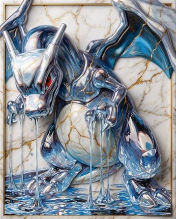 Makayhos - [Canvas] Charizard Chrome - Liquid Flame, Nieuw
