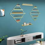 Wandmontage Nagellakrek – 5 Lagen Ruitvorm Goud, Set van 2, Huis en Inrichting, Kasten | Wandmeubels, Verzenden, Nieuw
