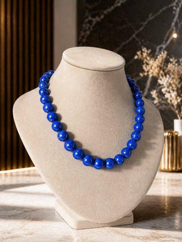 Klassieke lapis lazuli kralenketting – Premium diepblauwe