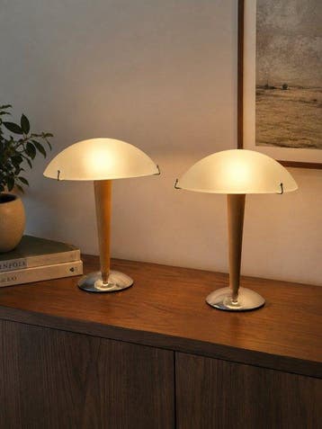 IKEA - Tafellamp (2) - kvintol - Glas, Hout
